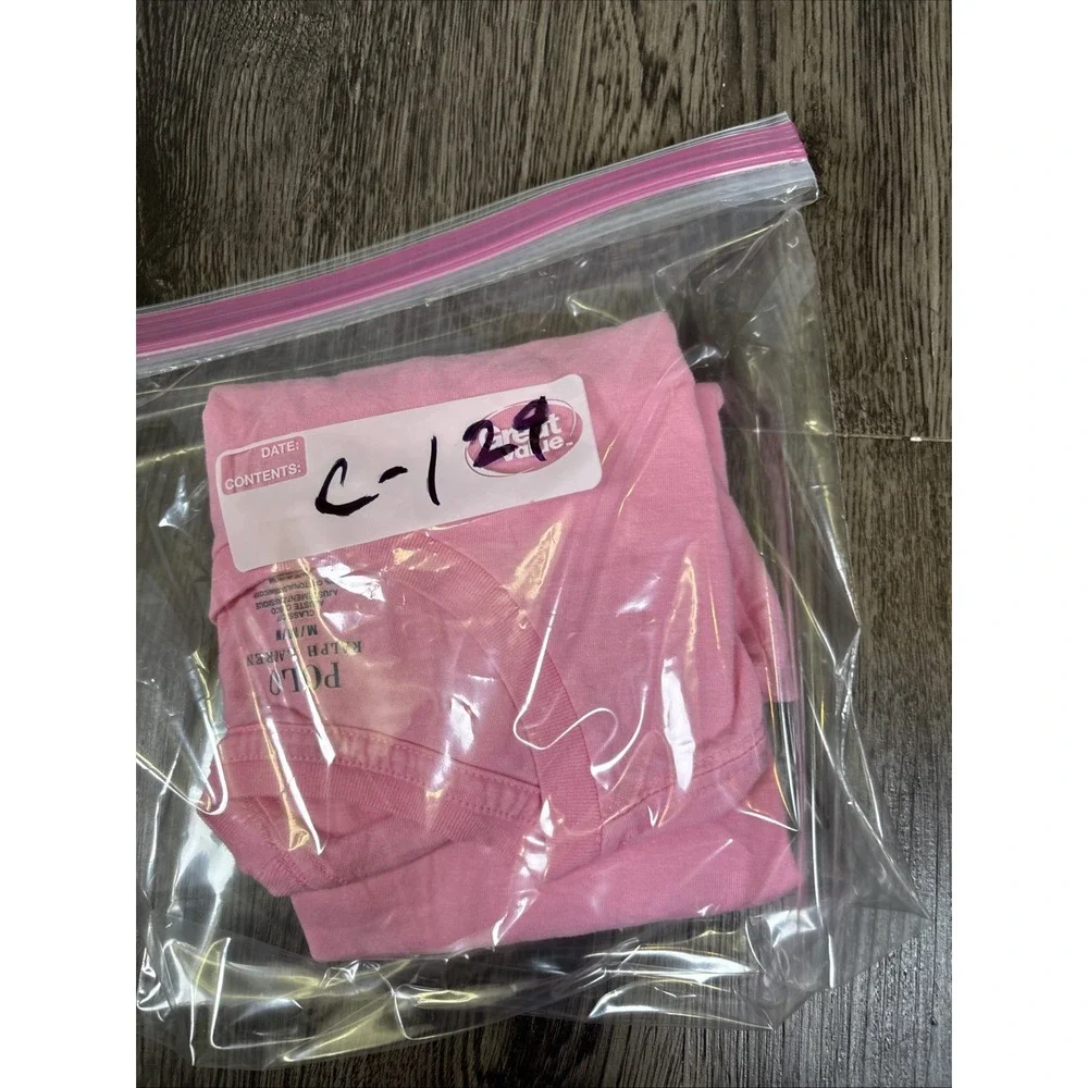 Polo Ralph Lauren Shirt Men Midiun Pink Crew Neck Short Sleeve Classic Fit Logo